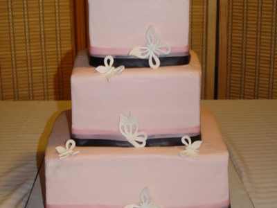 Pink Black Wedding Cake