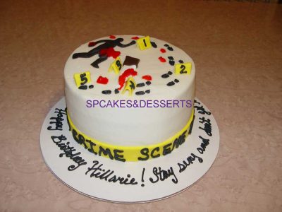 Crime Scene Birthday Cake