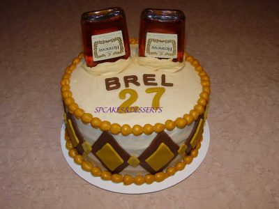 Gold And Brown Birthday Cake