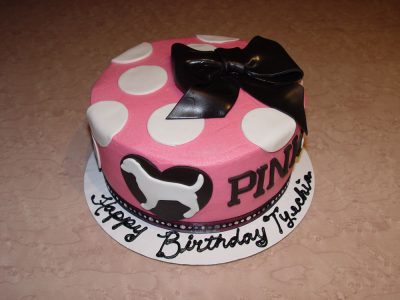 Pink Dog Poka Dot Cake