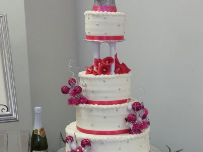 Pink Tiered Wedding Cake