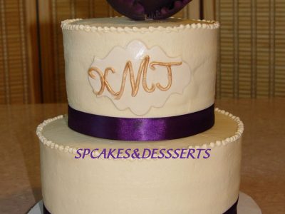 Purple Flower Wedding Cake