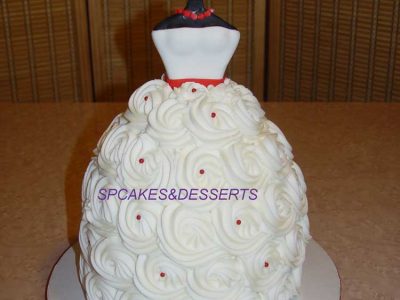 White=swirly Dress Cake